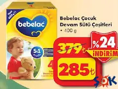 BEBELAC ÇOCUK DEVAM SÜTÜ ÇEŞİTLERİ 400 G fiyat ve kampanya bilgisi